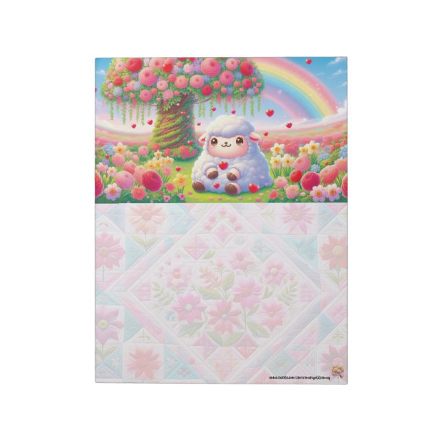 Kawaii Lamm Notizblock (Rotiert)