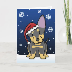 Kawaii Lancashire Heeler Weihnachtskarte Feiertagskarte