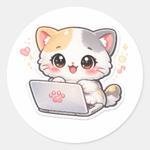 Kawaii Laptop Katzen Aufkleber Süße Chibi Kitty