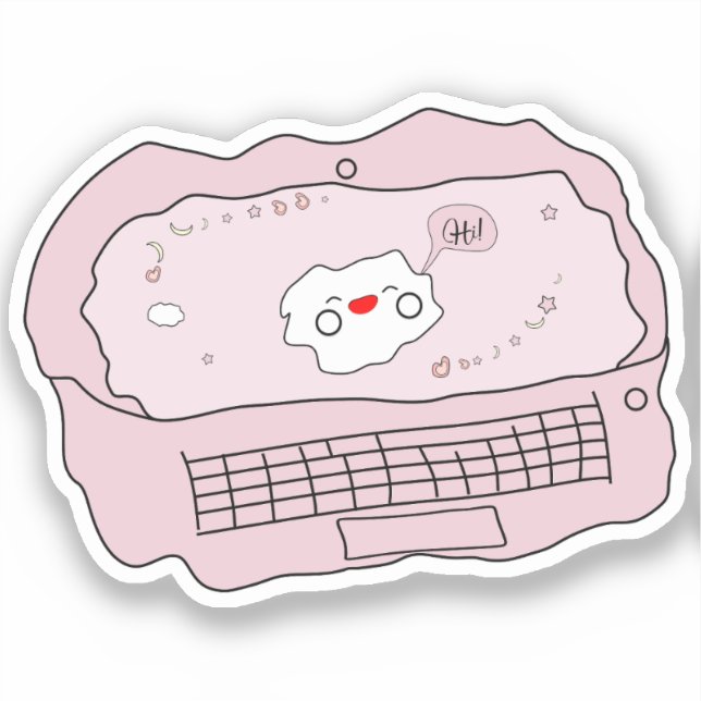 Kawaii Laptop Vinyl Sticker (Vorderseite)