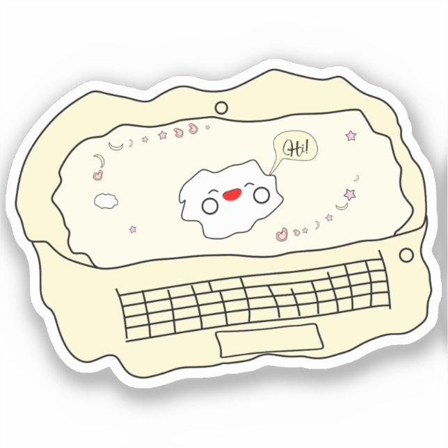 Kawaii Laptop Vinyl Sticker (Vorderseite)