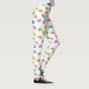 Kawaii-Lebensmittel Pastell-Französische Macarons Leggings