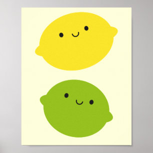 Kawaii Lemon & Limon Poster
