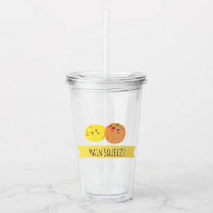 Kawaii Lemon und Orange Main Squeeze Dusche Gefall Acryltrinkbecher