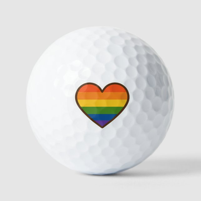 Kawaii LGBTQ+ Primer Herzschlag Golfball (Vorderseite)