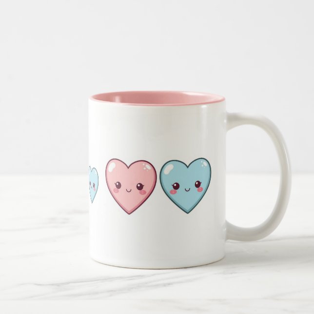 "Kawaii Liebe Herz Tasse - Niedlicher Pastelcup" (Rechts)
