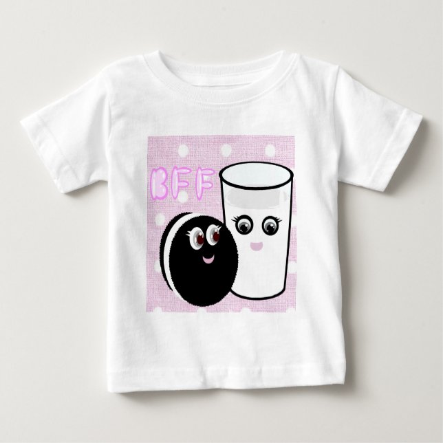 Kawaii Liebste für immer Milch und Cookie BESTE FR Baby T-shirt (Vorderseite)