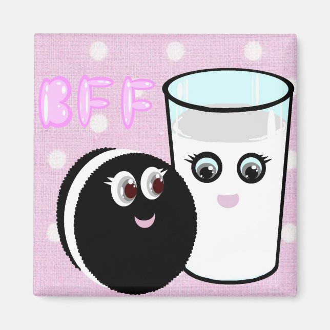 Kawaii Liebste für immer Milch und Cookie BESTE FR Magnet (Vorne)