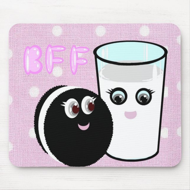 Kawaii Liebste für immer Milch und Cookie BESTE FR Mousepad (Vorne)
