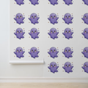Kawaii Lila Ghost Wallpaper Niedlich Spooky Wall A Tapete