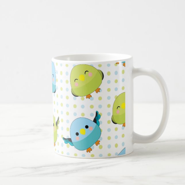 Kawaii Lineolated Parakeet-Tasse Tasse (Rechts)