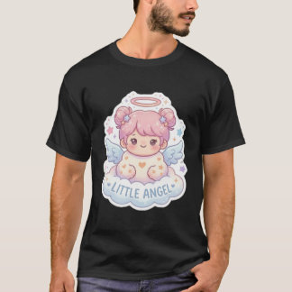 Kawaii Little Angel Chibi Ästhetik Schwarzes T-Shi T-Shirt