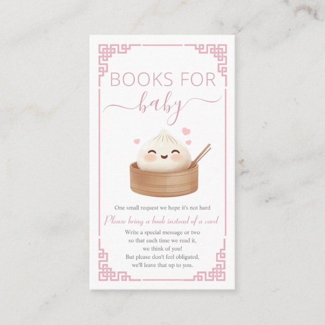 Kawaii Little Dumpling Bao Pink Bücher für Baby Begleitkarte (Vorderseite)