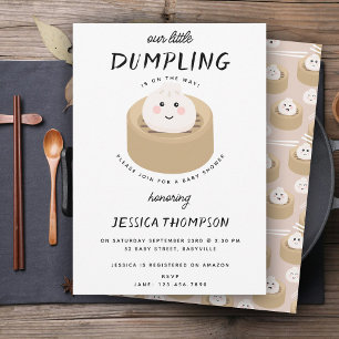 Kawaii Little Dumpling Gender Neutral Baby Shower Einladung