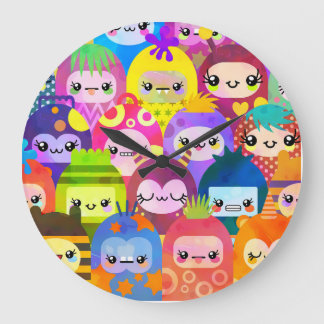 Kawaii Little Monsters Baby  Große Wanduhr