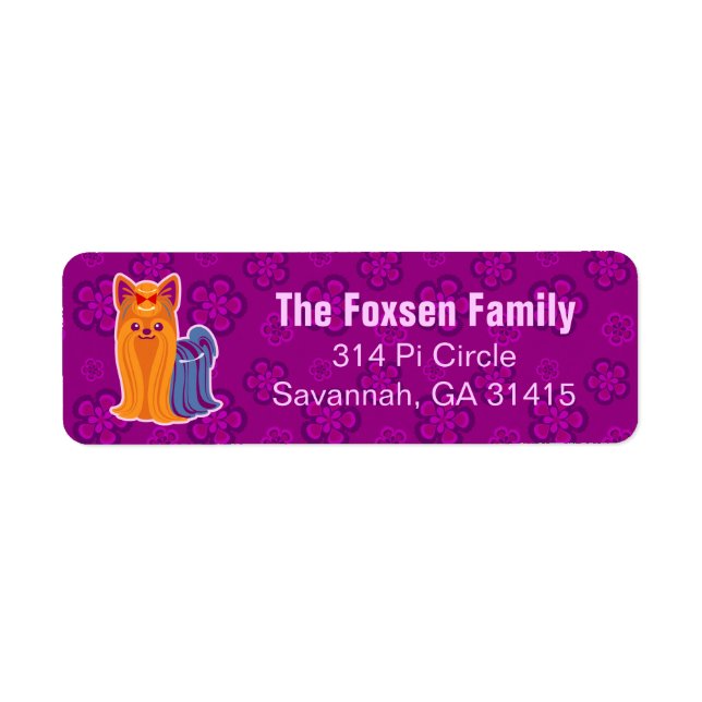 Kawaii Long Hair Yorkie Cartoon Dog (Vorne)