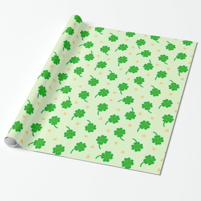 Kawaii Lucky Clover Geschenkpapier (Ungerollt)