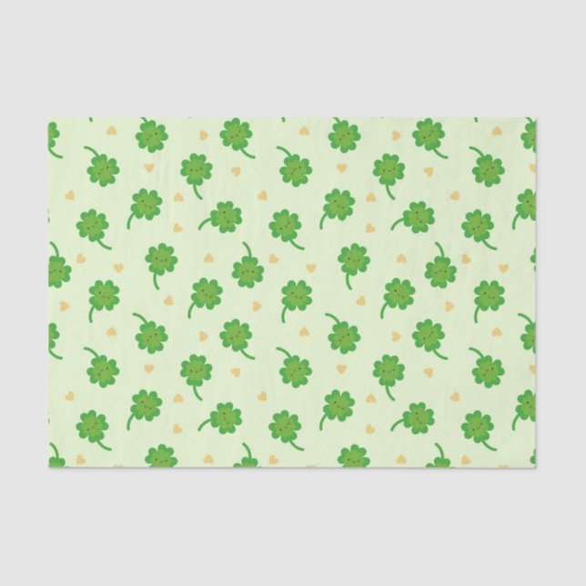 Kawaii Lucky Clover Seidenpapier (Vorderseite)