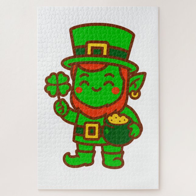 Kawaii Lucky Leprechaun Puzzle (Vertikal)