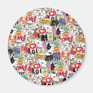 kawaii lustiges Haustierdesign - süßer Tierliebhab Magnet