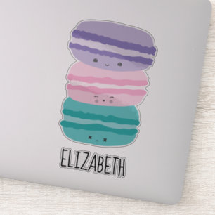 Kawaii Macarons Pastel Niedliche Personalisierte C Aufkleber