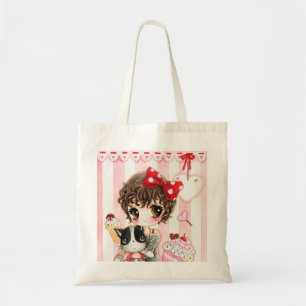 Kawaii Mädchen mit Katze Tragetasche