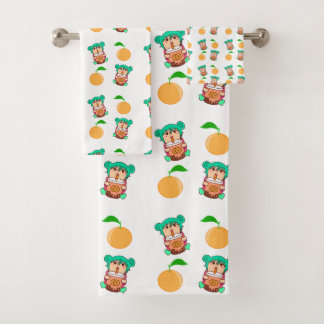 Kawaii-Mädchen-Muster Badhandtuch Set