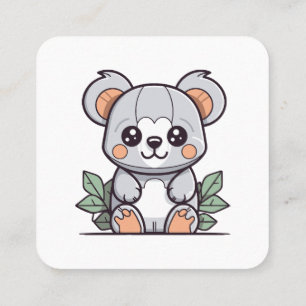 Kawaii Magic Koala Vektor erstellen Quadratische Visitenkarte