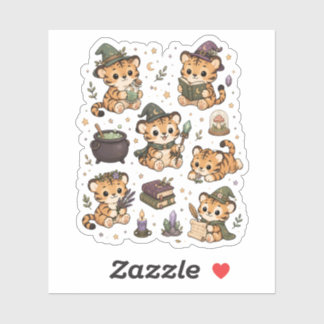 Kawaii-Magie-Tiger-Aufkleber-Sammlung Aufkleber