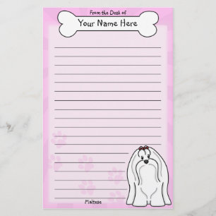 Kawaii Maltese Stationery Briefpapier