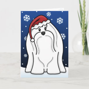 Kawaii Maltese Weihnachtskarte Feiertagskarte