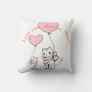 Kawaii Mama Cat & Kitten Custom Kissen