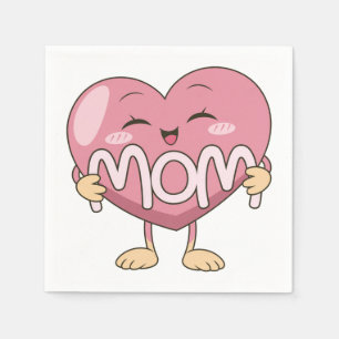 Kawaii-Mama-Herz-Umarmen-Design Serviette