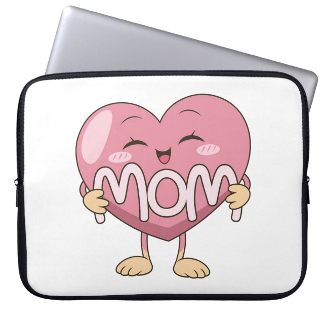 Kawaii-Mama-Herz-Umarmer-Design Laptopschutzhülle (Vorderseite)