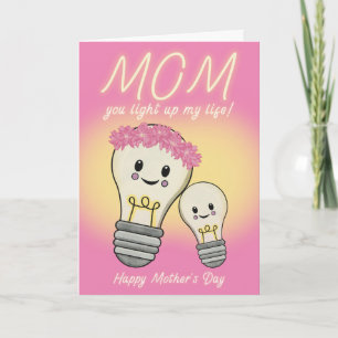 Kawaii Mama Lightbulb Muttertagskarte Karte