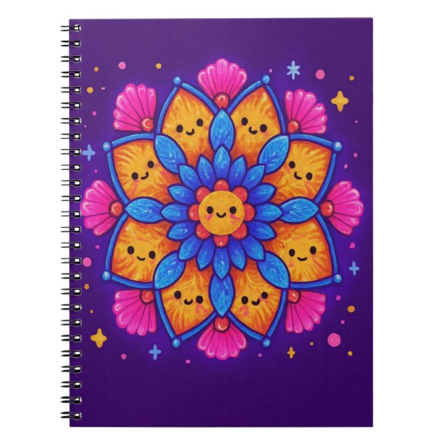  “Kawaii Mandala” Cute Kawaii Mandala  Notizblock (Vorderseite)