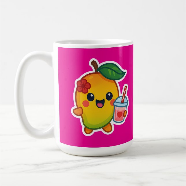 Kawaii Mango - Sweetheart Frucht mit Herz Smoothi Kaffeetasse (Links)