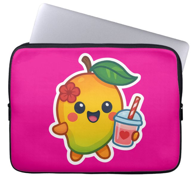 Kawaii Mango - Sweetheart Frucht mit Herz Smoothi Laptopschutzhülle (Vorderseite)