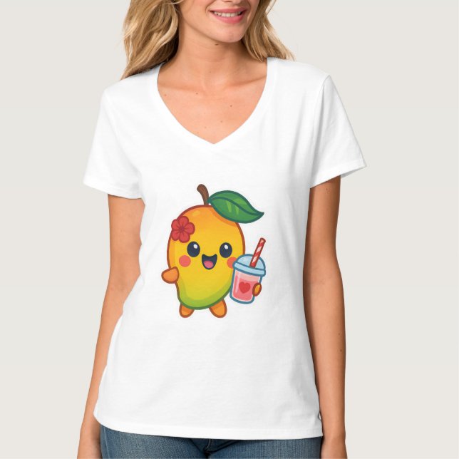 Kawaii Mango - Sweetheart Frucht mit Herz Smoothi T-Shirt (Vorderseite)
