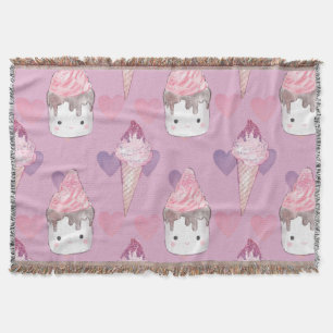 Kawaii Marshmallow & Ice Cream Muster Decke