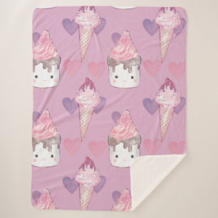 Kawaii Marshmallow & Ice Cream Muster Sherpadecke