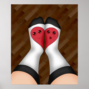 Kawaii Matching Socks Herz Poster