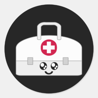 KAWAII MEDICAL NURSE BAG GLÜCKLICHES GESICHT RUNDER AUFKLEBER