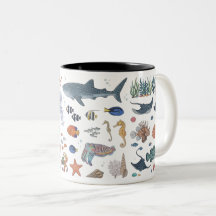 Kawaii Meeresleben-Tasse