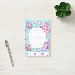 Kawaii Meerjungfrau Aufgabenliste Personalisiertes Post-it Klebezettel