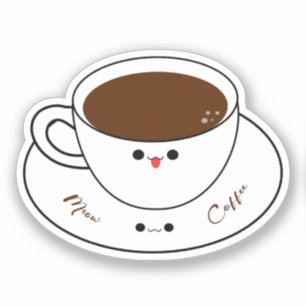 Kawaii Meow Kaffee Vinyl Sticker