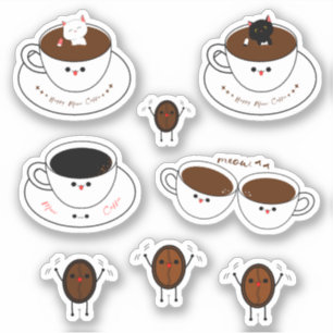 Kawaii Meow Kaffee Vinyl Sticker