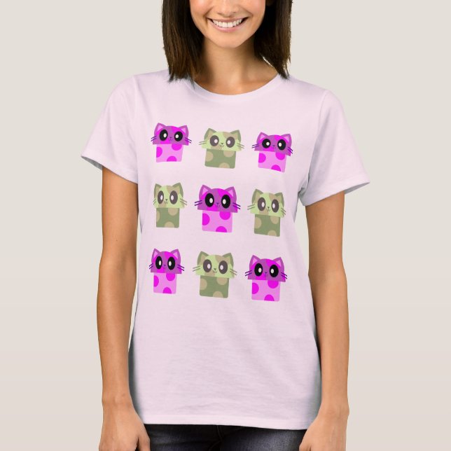 Kawaii Meowshroom meow Pilzkatze T-Shirt (Vorderseite)