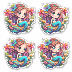 Kawaii Mermaid Aufkleber