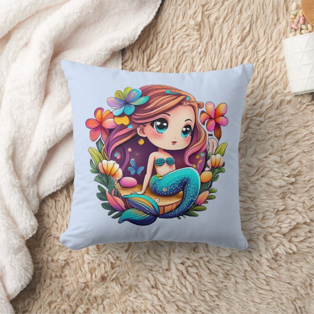 Kawaii Mermaid Kissen (Decke)